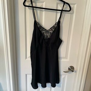 Elegant Black Lace Detail Slip